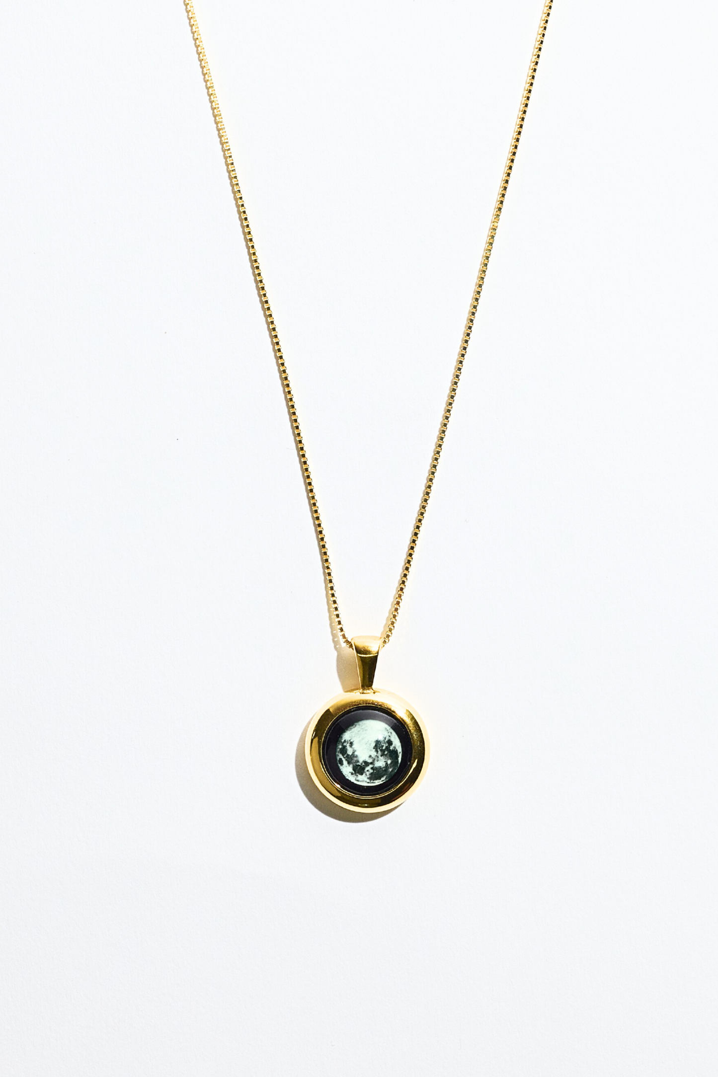 Gold Large Moon Necklace