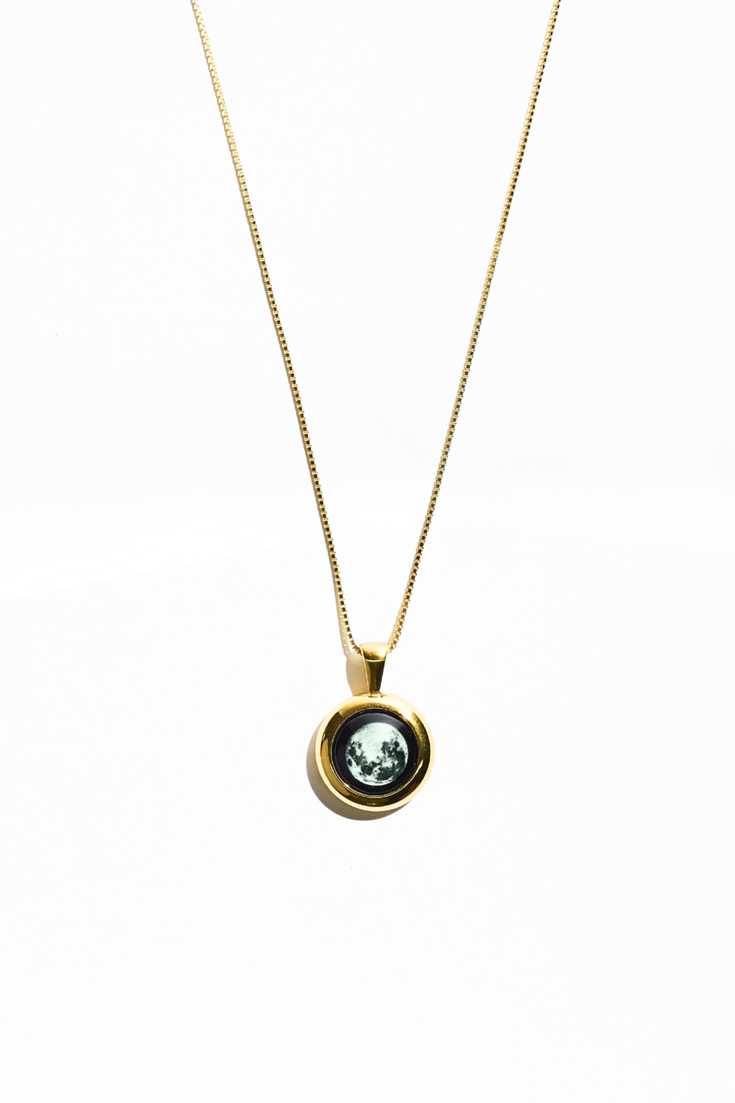 Gold Large Moon Necklace