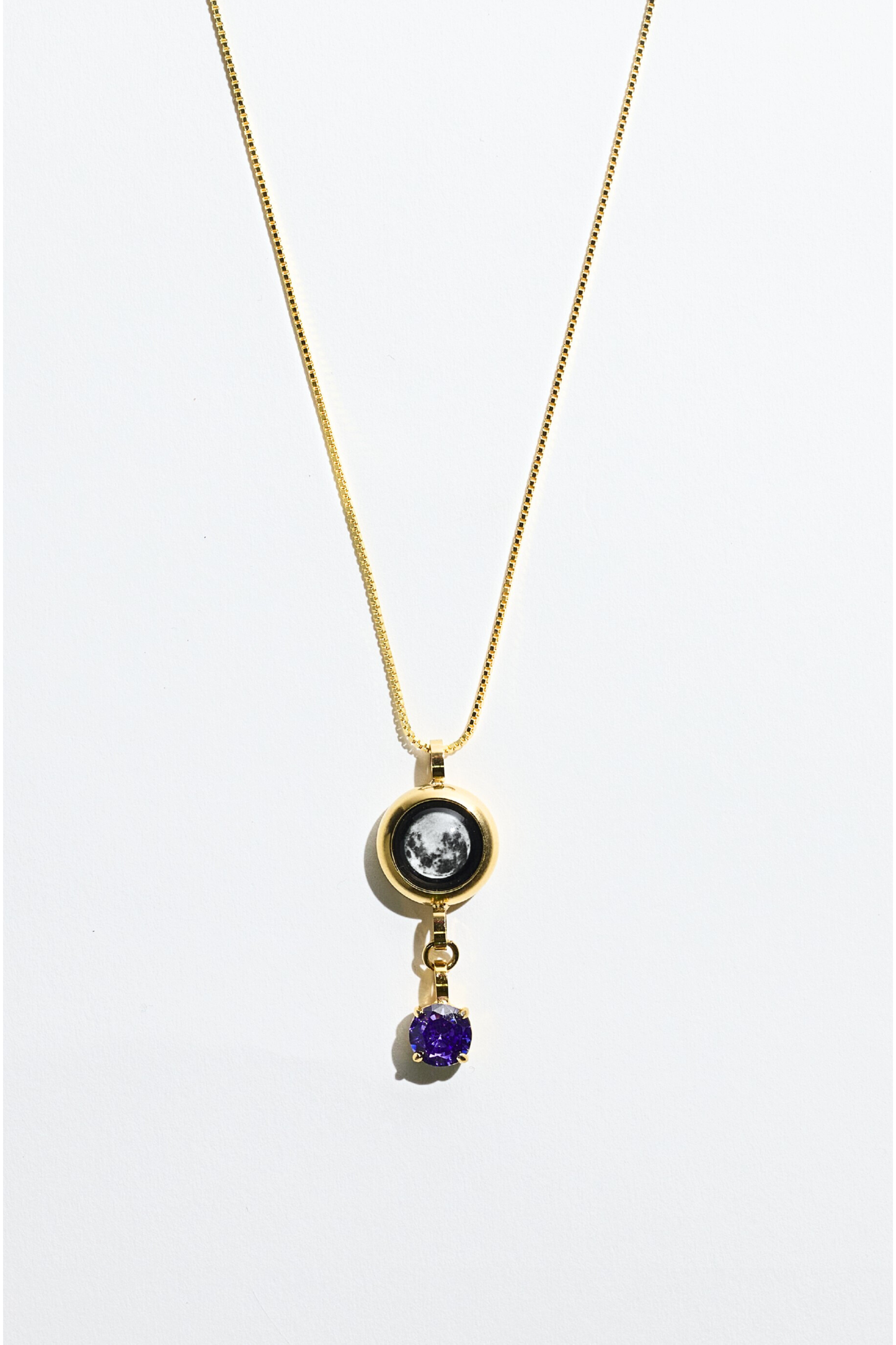 Gold Moon & Birthstone Necklace