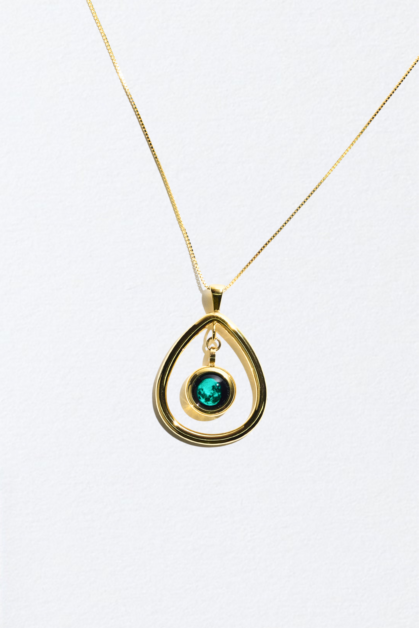 Gold Moon Drop Necklace