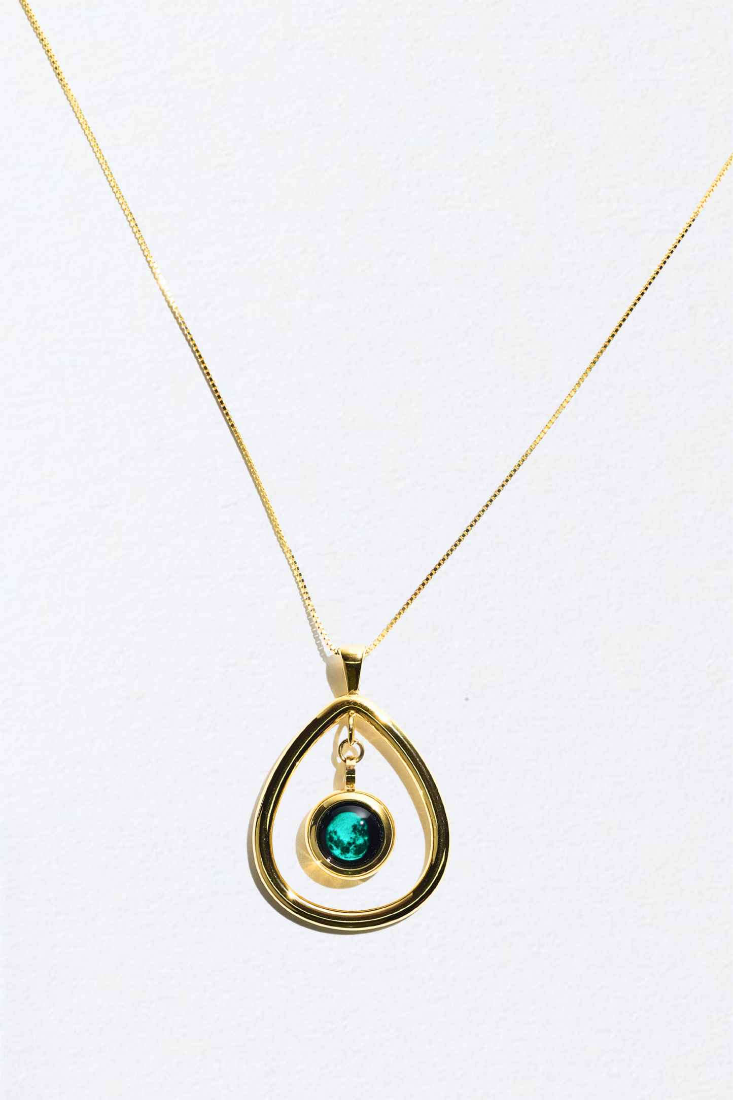 Gold Moon Drop Necklace