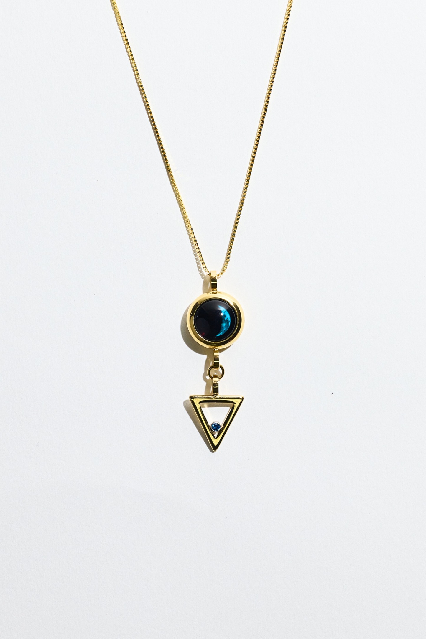 Gold Moon & Zodiac Element Necklace