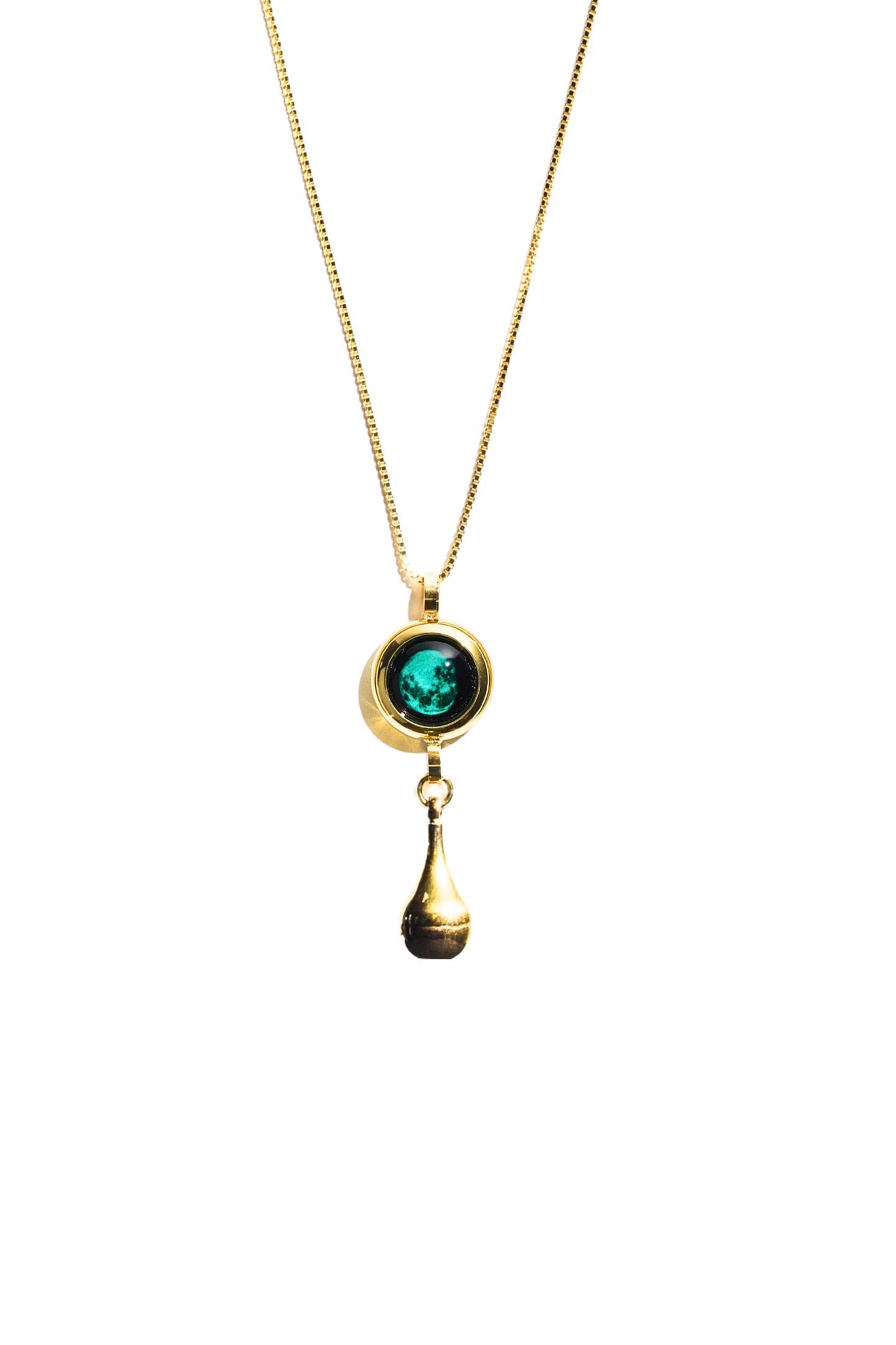 Gold Moon & Ash Holder Necklace