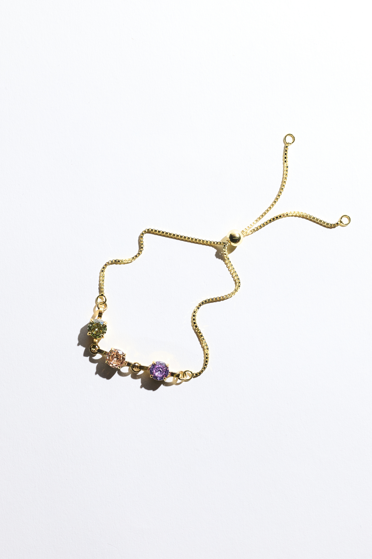 Gold Tripe Birthstone Bracelet