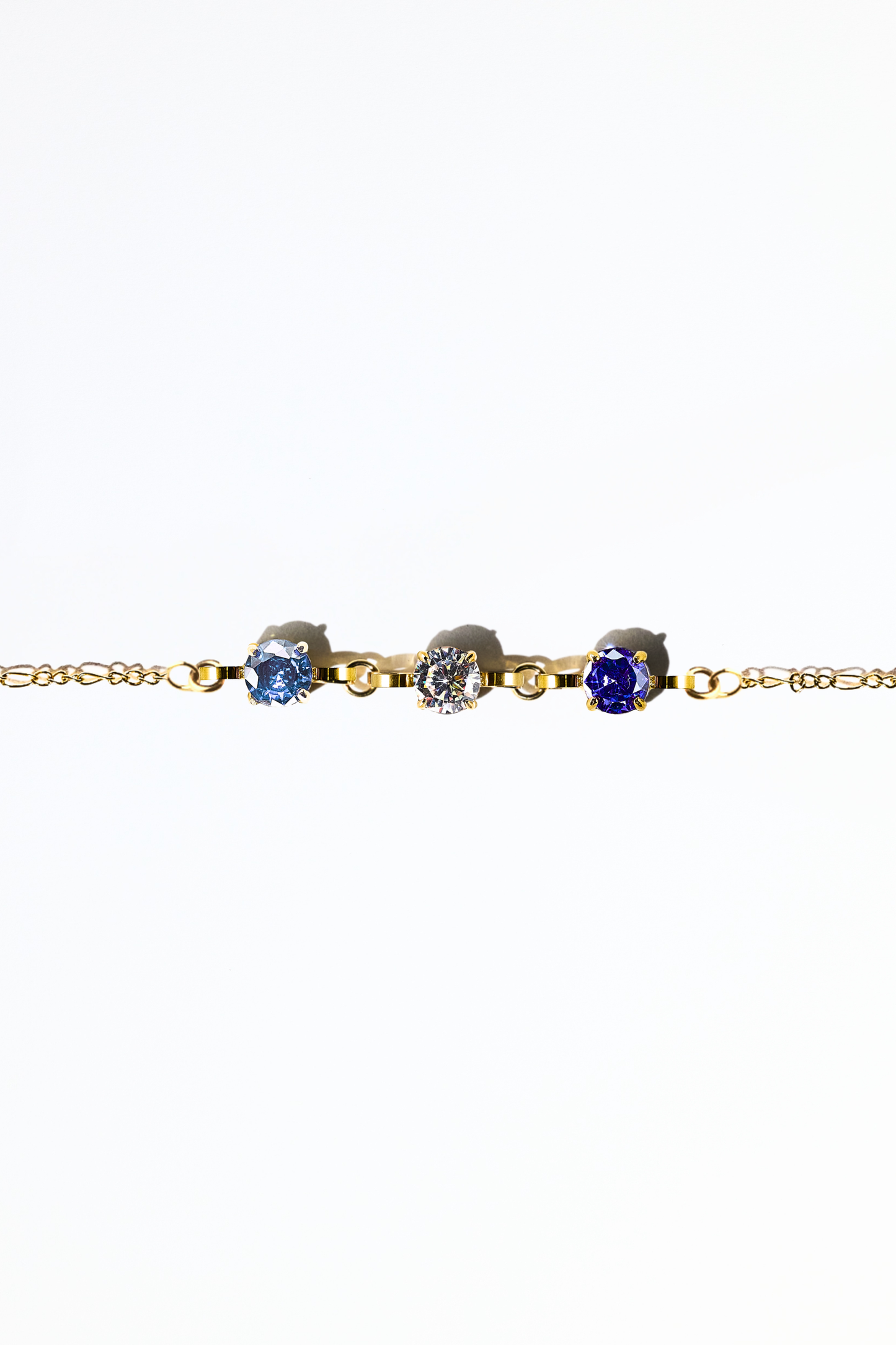 Gold Triple Birthstone Bracelet