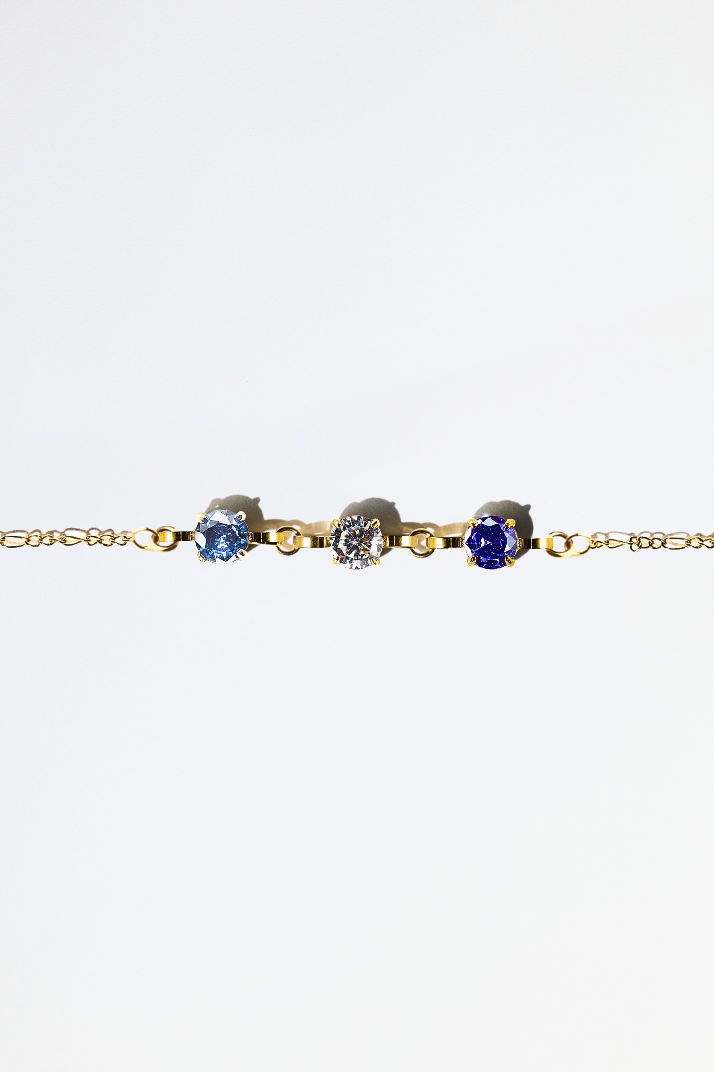 Gold Triple Birthstone Bracelet