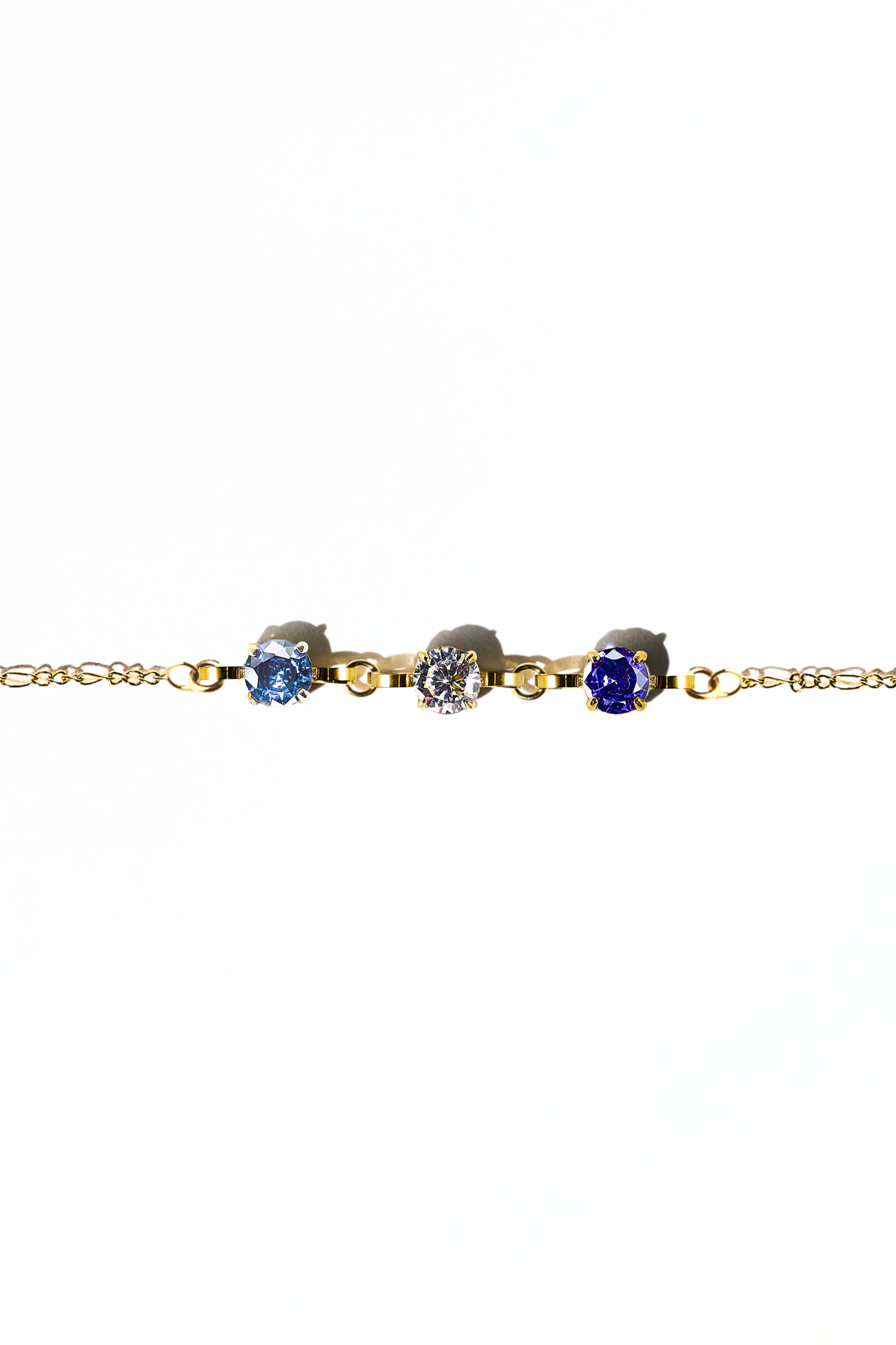 Gold Triple Birthstone Bracelet