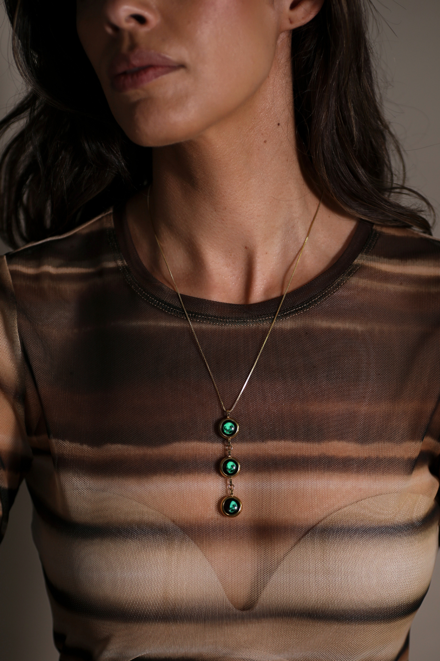 Gold Triple Moon Necklace