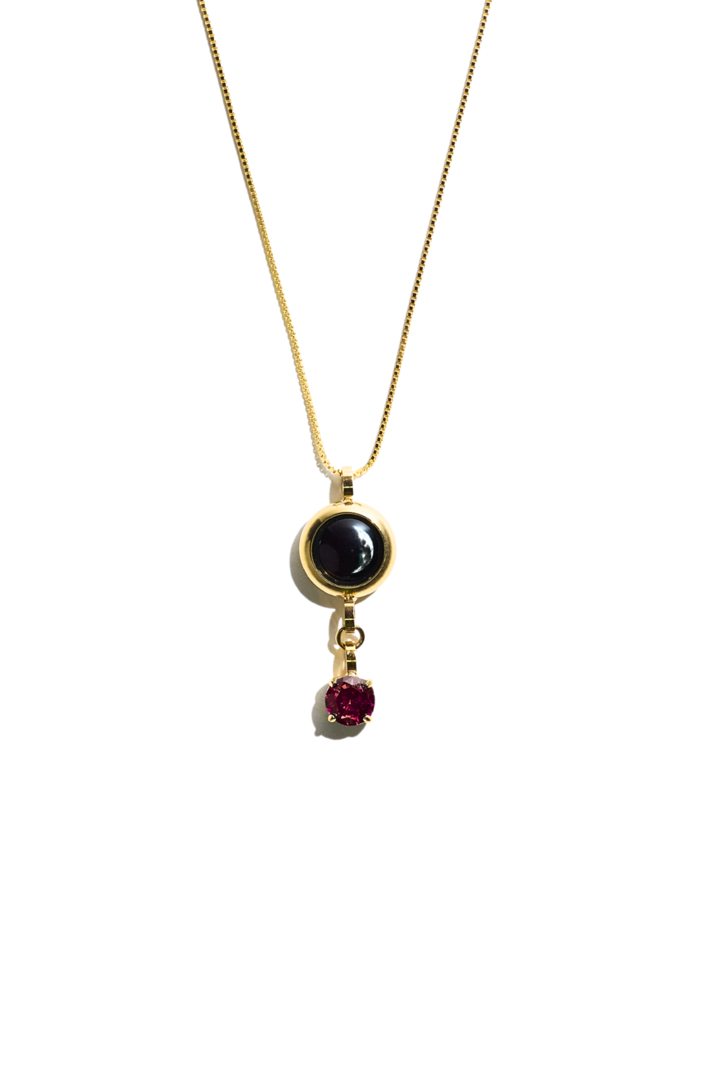 Gold Moon & Birthstone Necklace