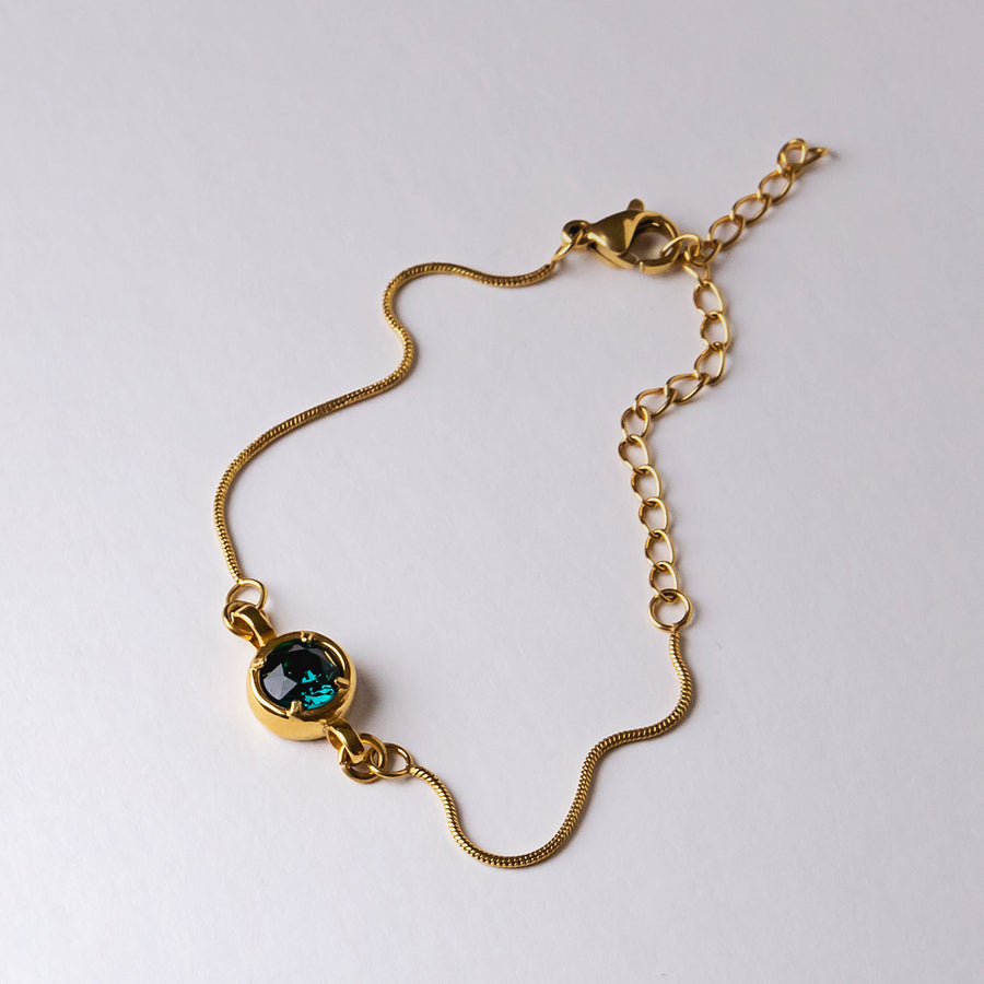 Single Birthstone Bracelet - Gold
