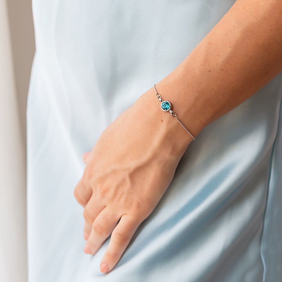 Single Birthstone Bracelet - Silver