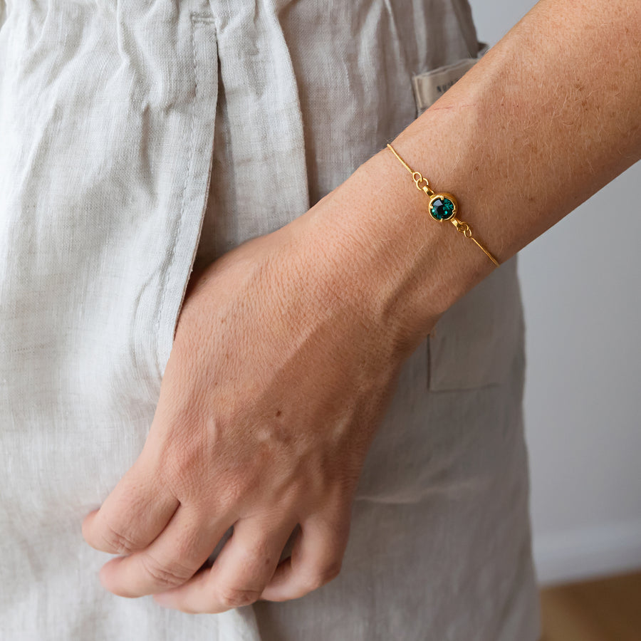 Single Birthstone Bracelet - Gold