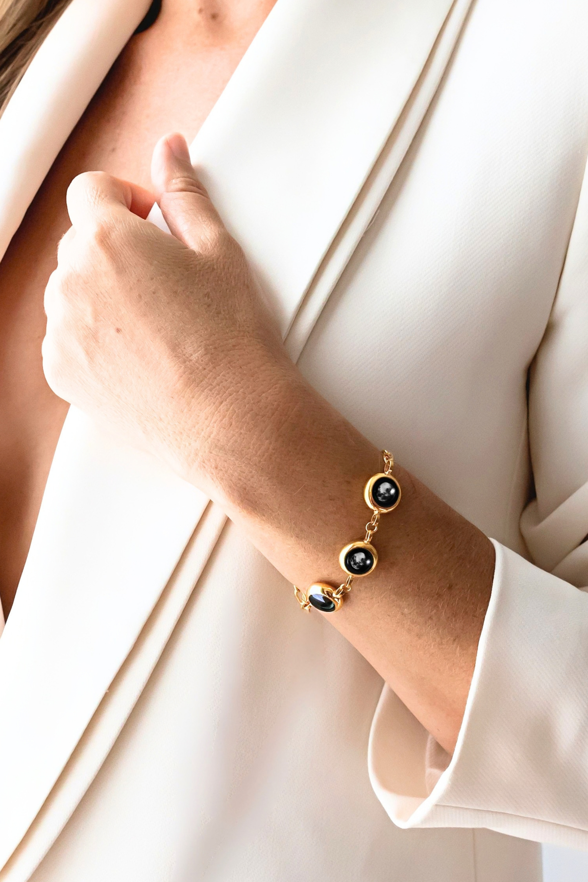 Gold Triple Power Moon Bracelet