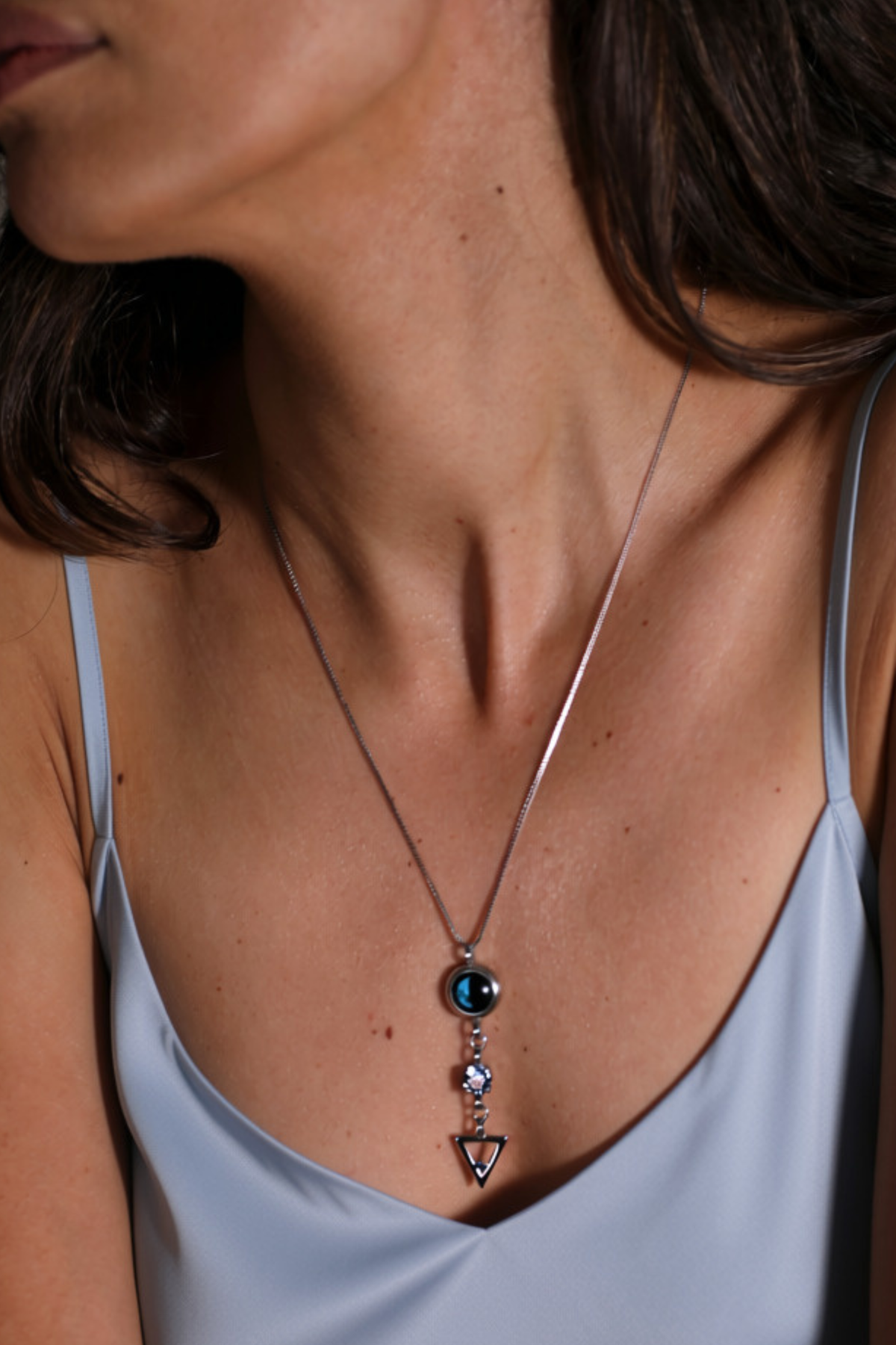 Silver Moon Birthstone Zodiac Necklace