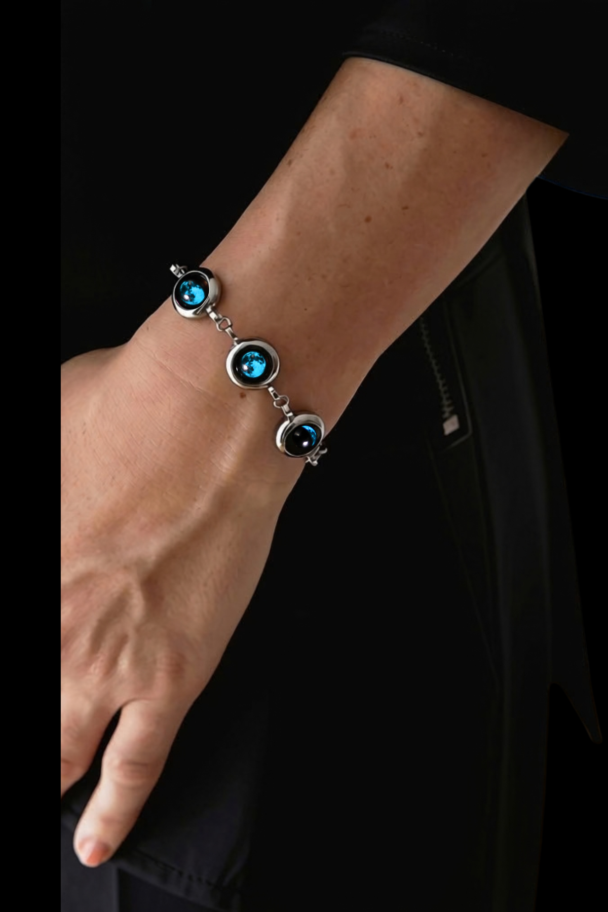 Silver Triple Moon Bracelet