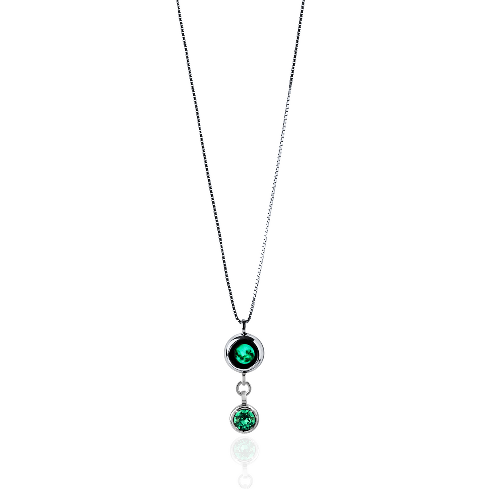 
                  
                    Moon Phase Necklace with Birthstone - Silver
                  
                