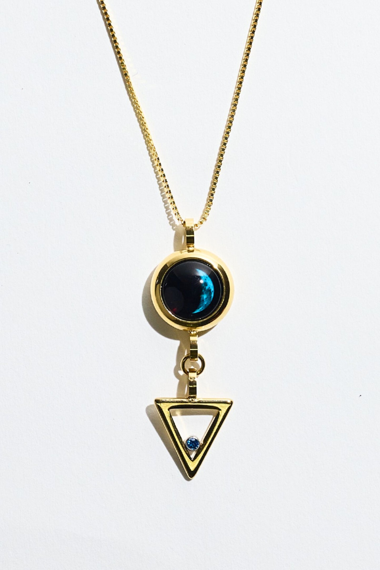 Gold Moon & Zodiac Element Necklace