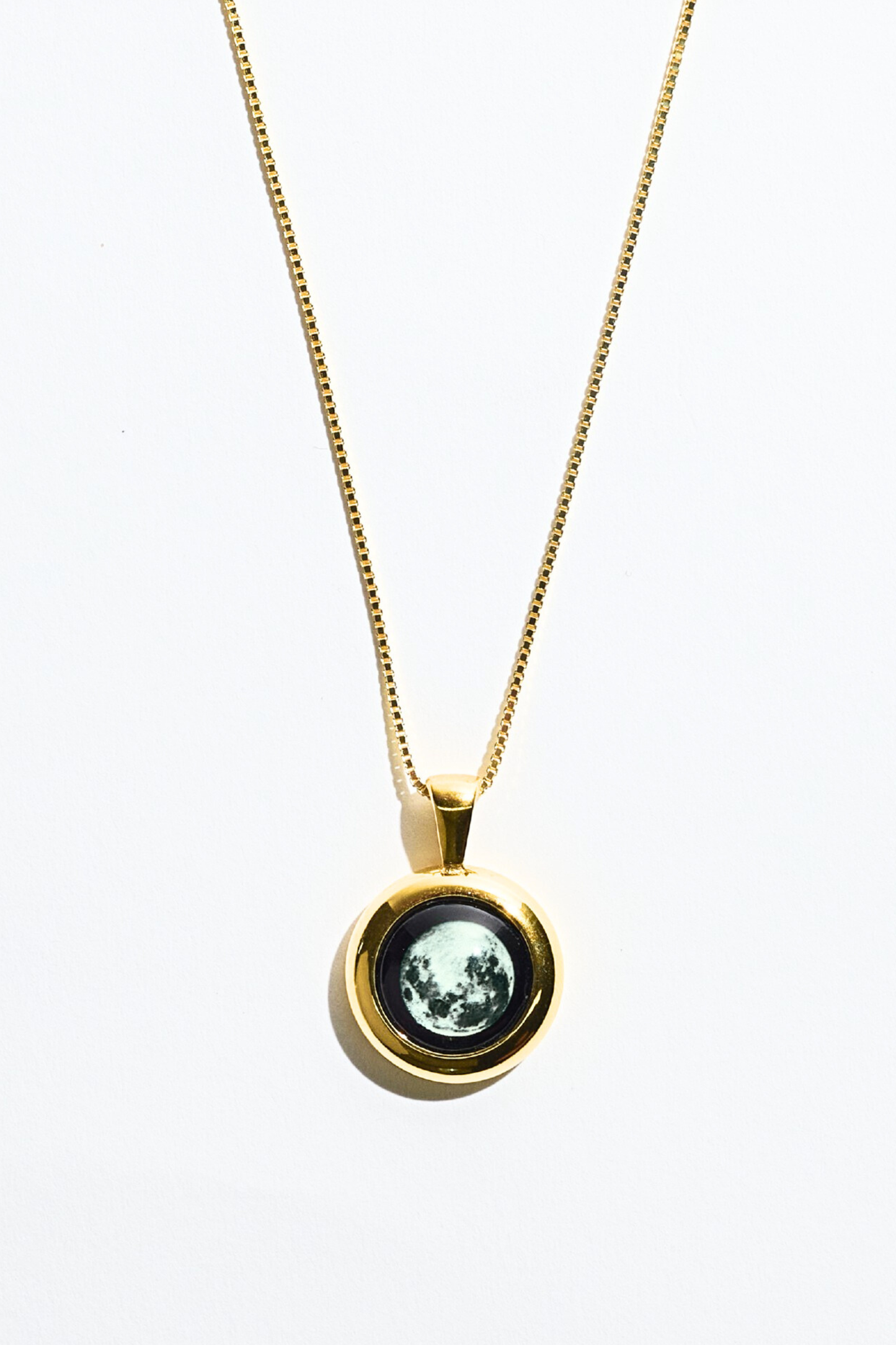 Gold Large Moon Necklace