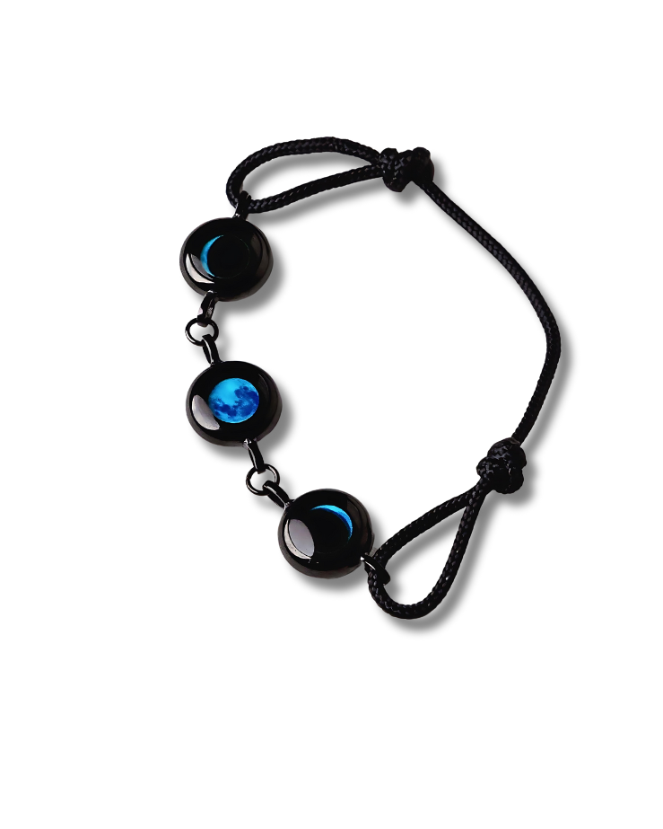 Triple Moon Phase Bracelet - Black