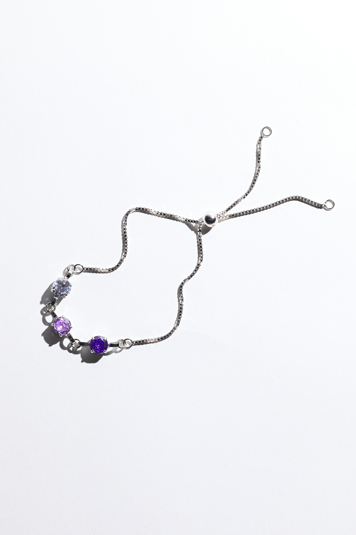 Silver Triple Birthstone Bracelet