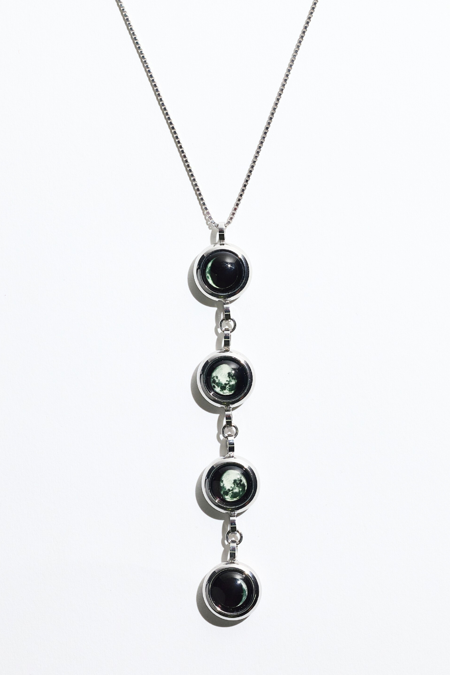 Silver Four Moon Necklace