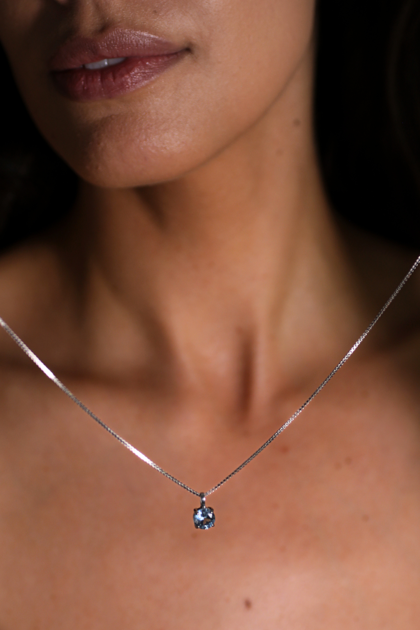 Silver Birthstone  Necklace