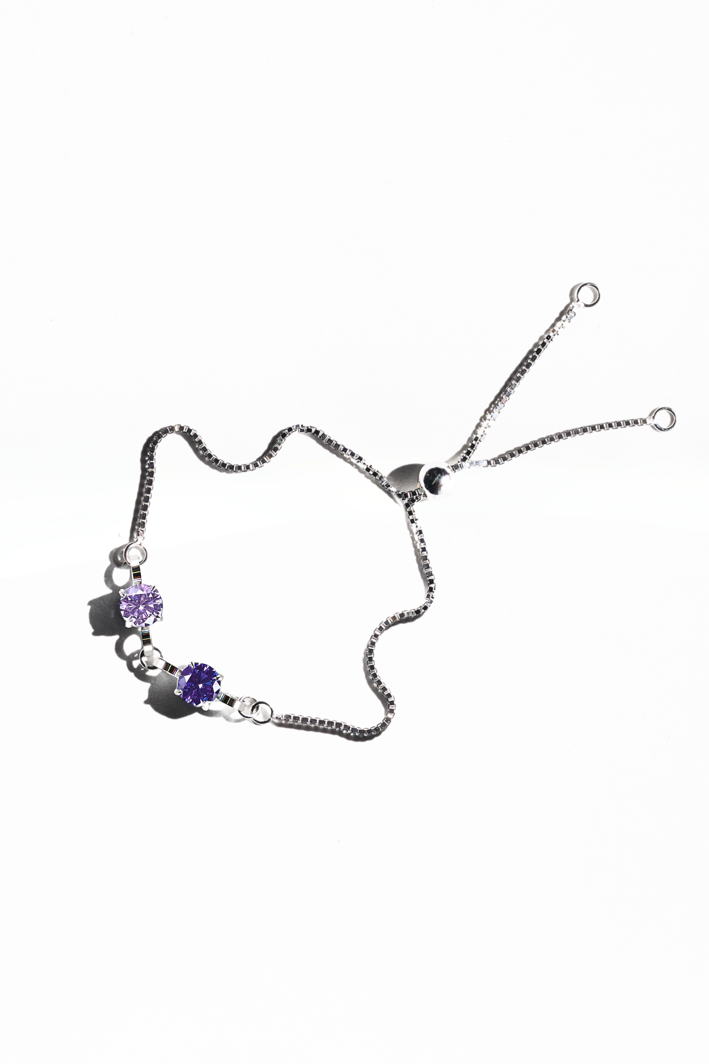 Silver Double Birthstone Bracelet