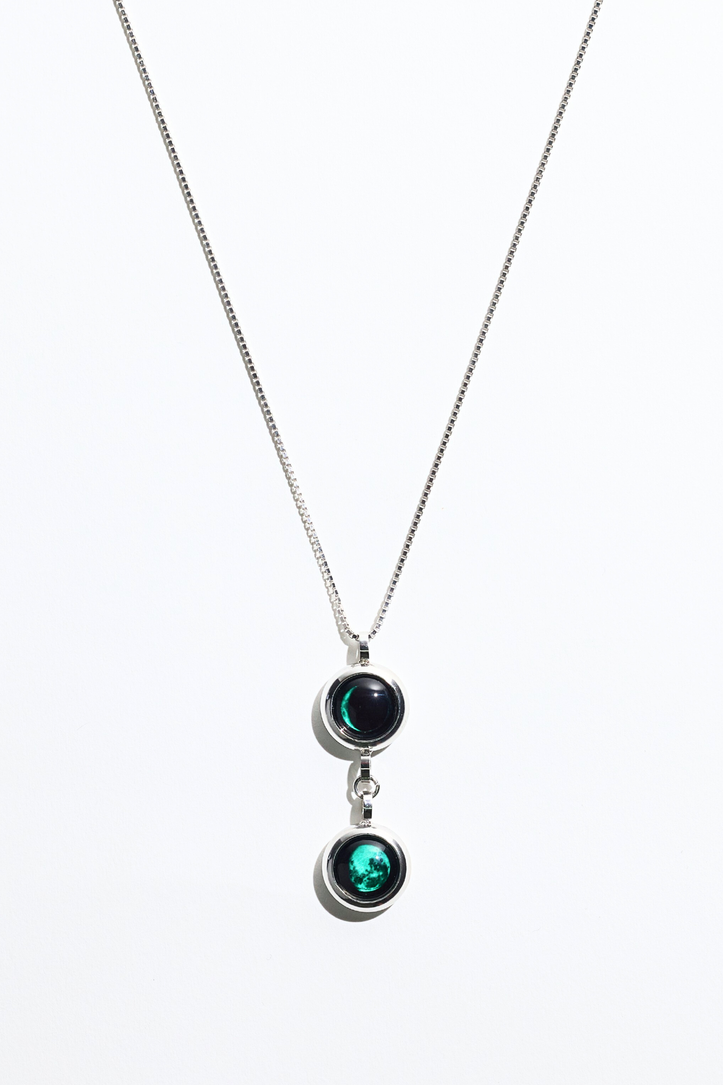 Silver Double Moon Necklace