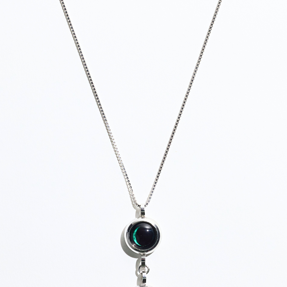 Silver Double Moon Necklace