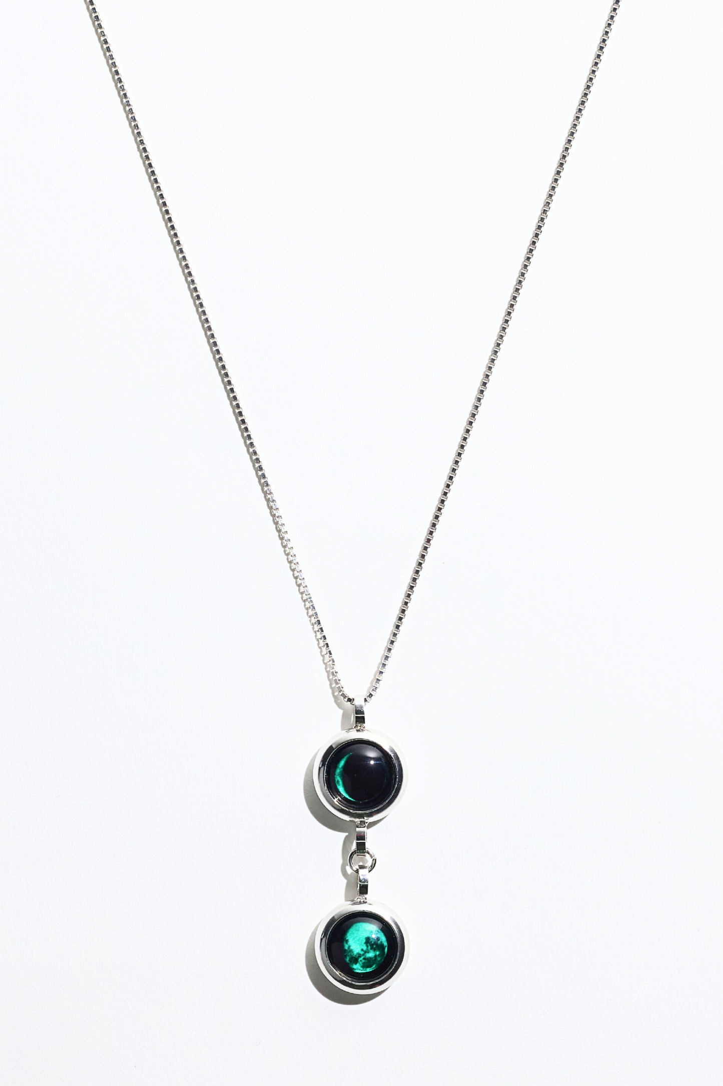 Silver Double Moon Necklace