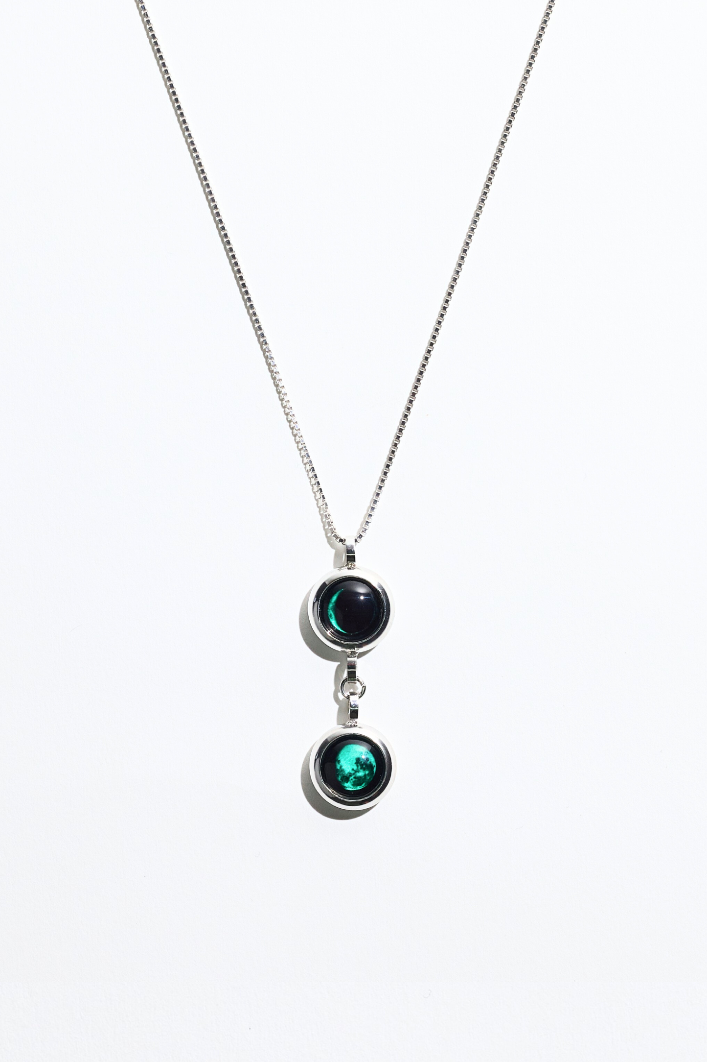 Silver Double Moon Necklace