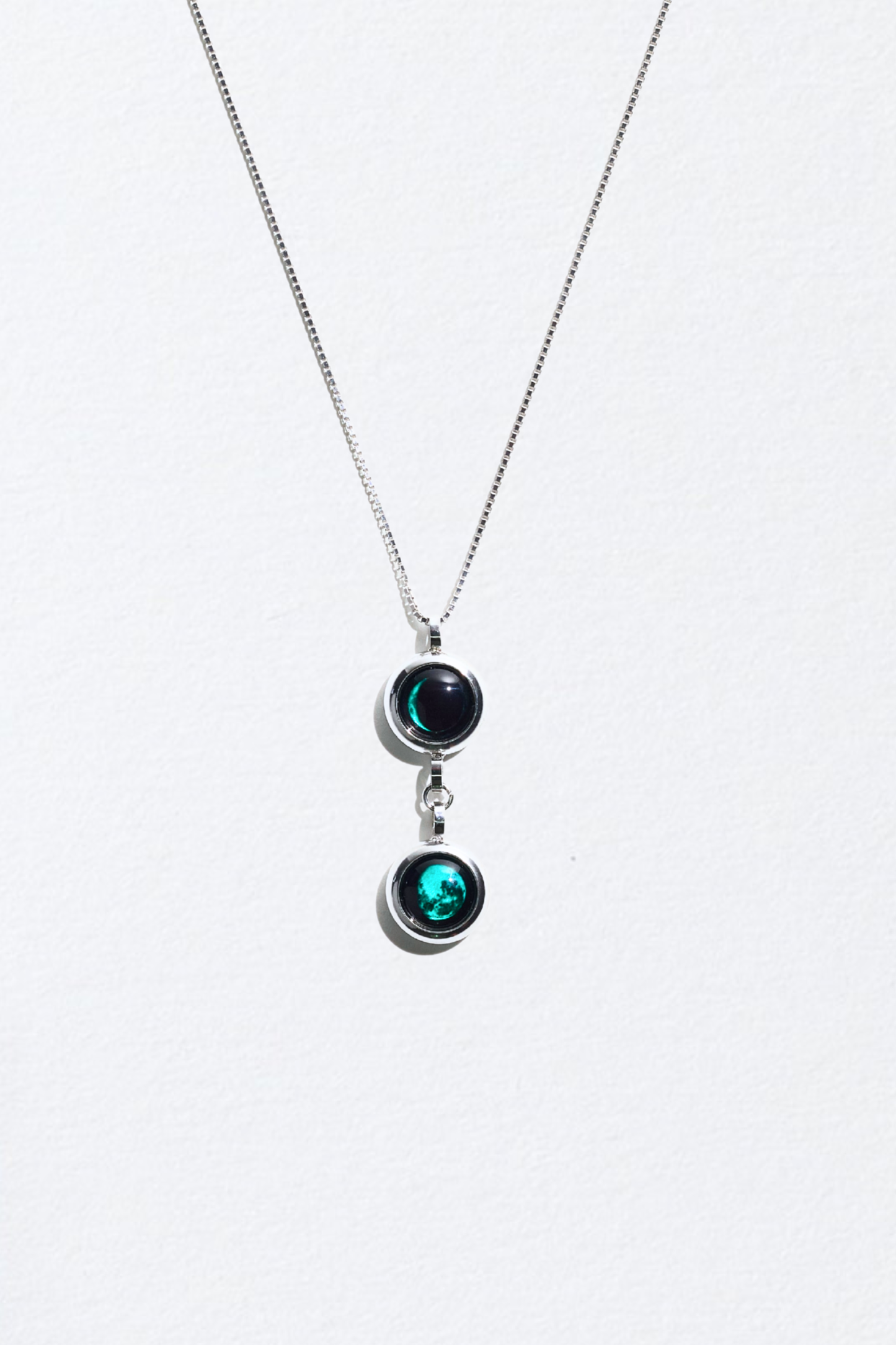 Silver Double Moon Necklace