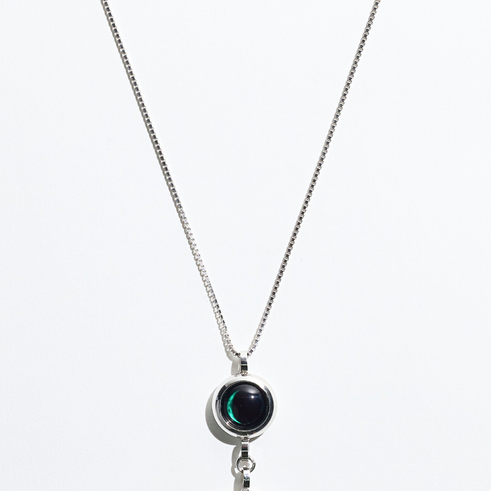 Silver Double Moon Necklace