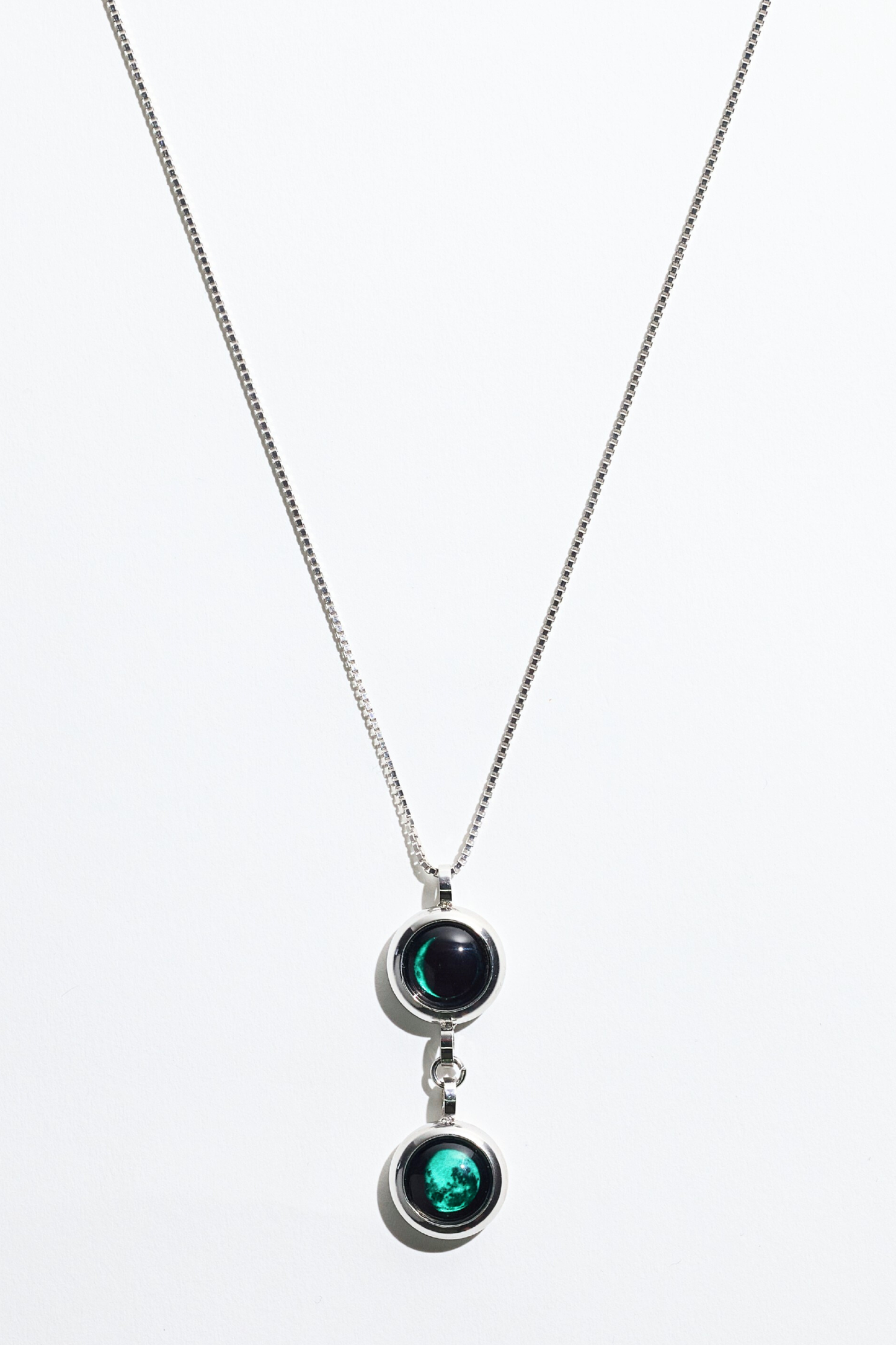 Silver Double Moon Necklace