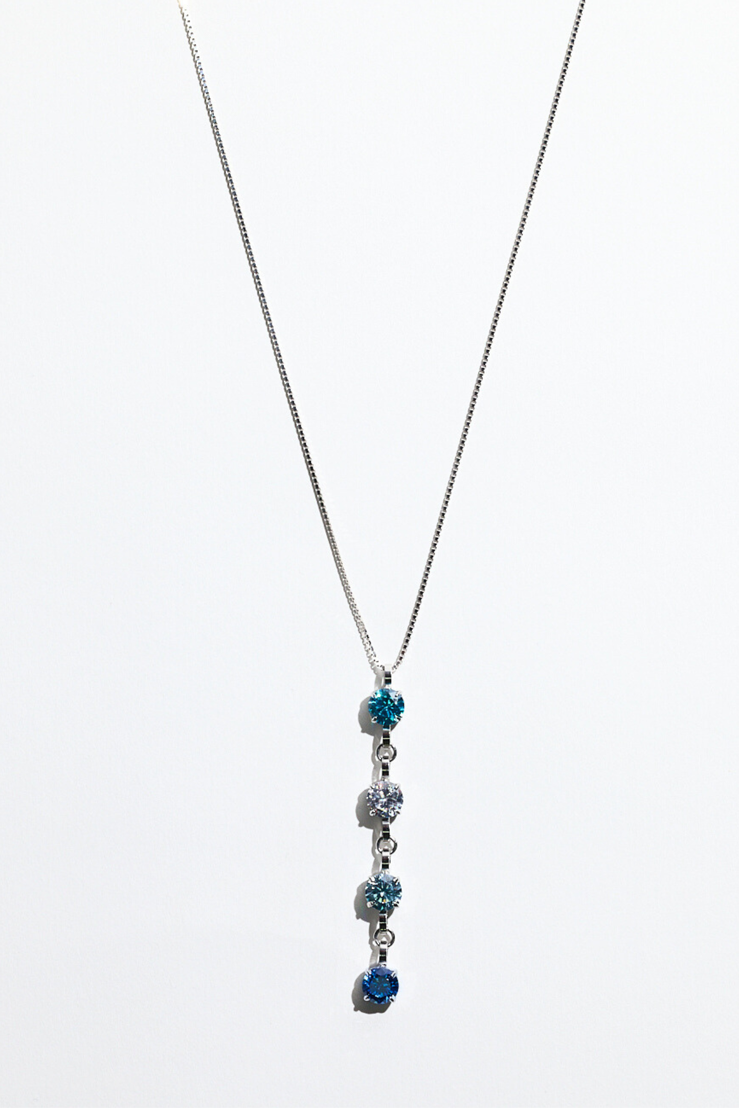 Silver Four Birthstone Necklace