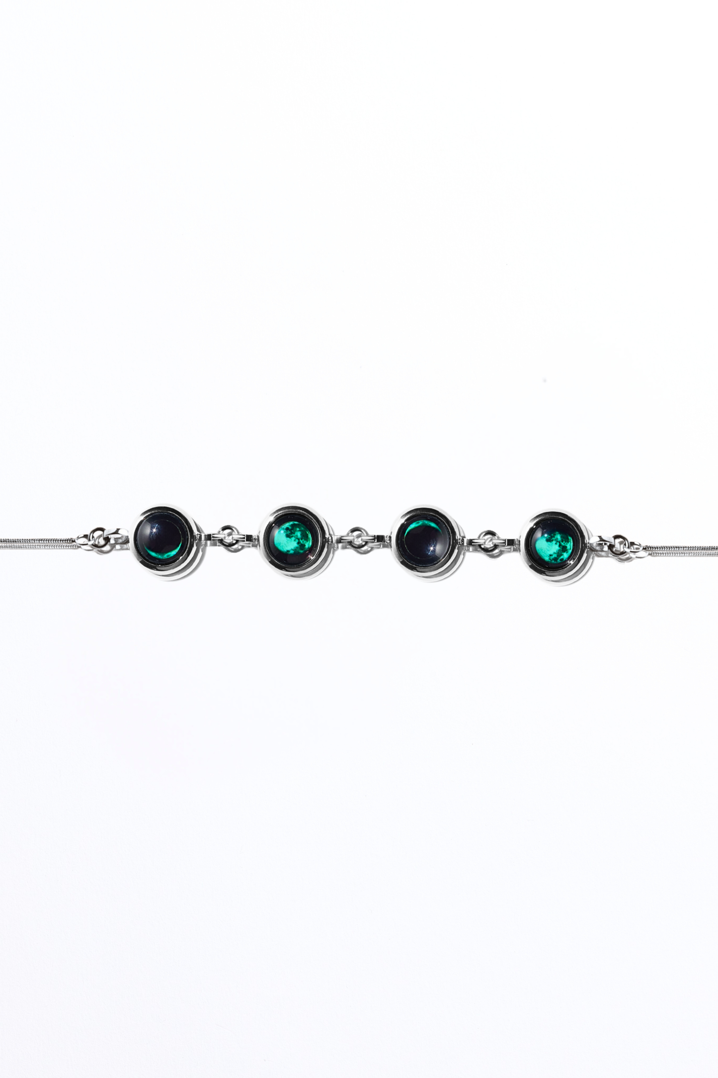 Silver Four Moon Bracelet