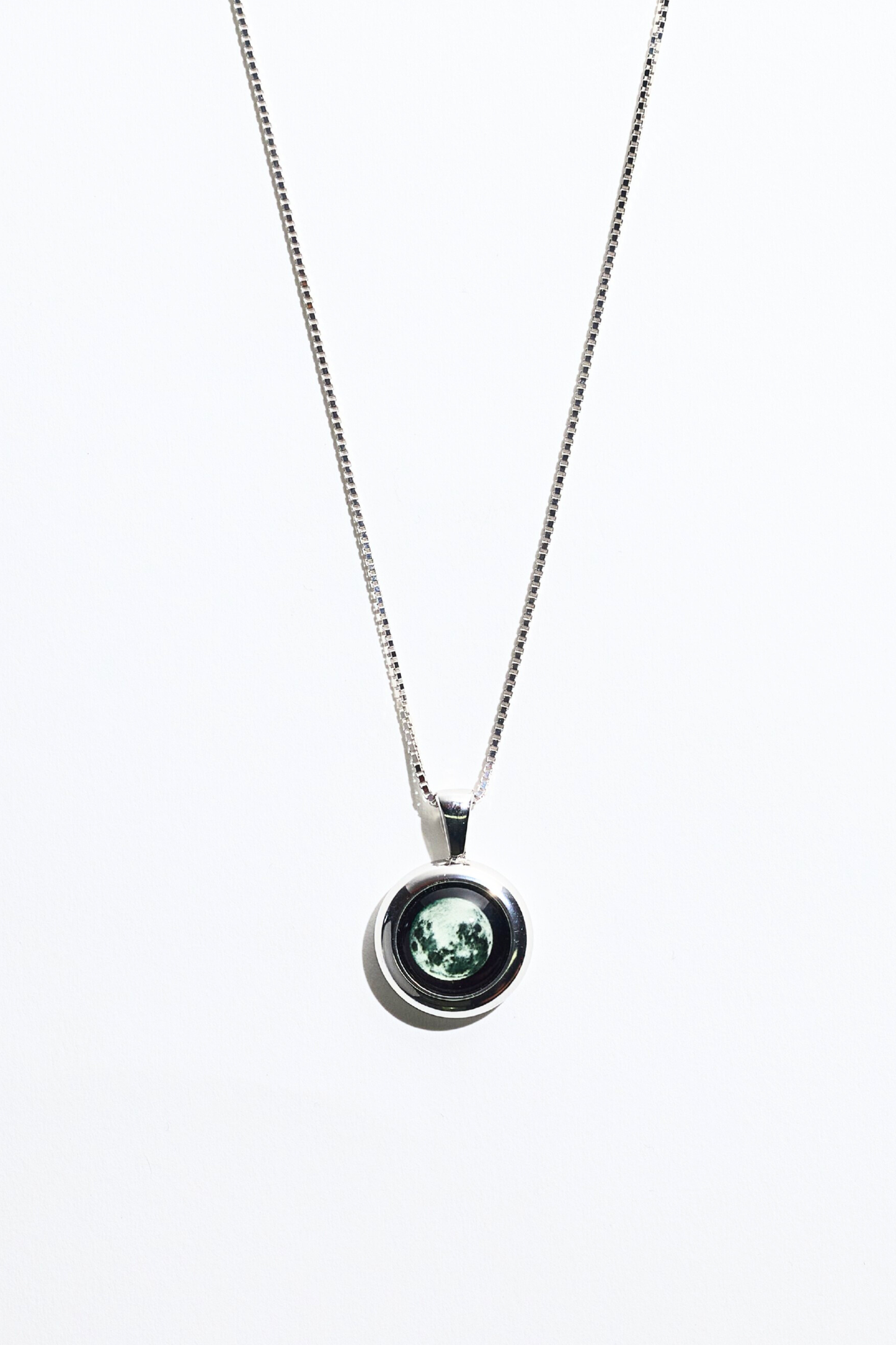Silver Large Moon Necklace