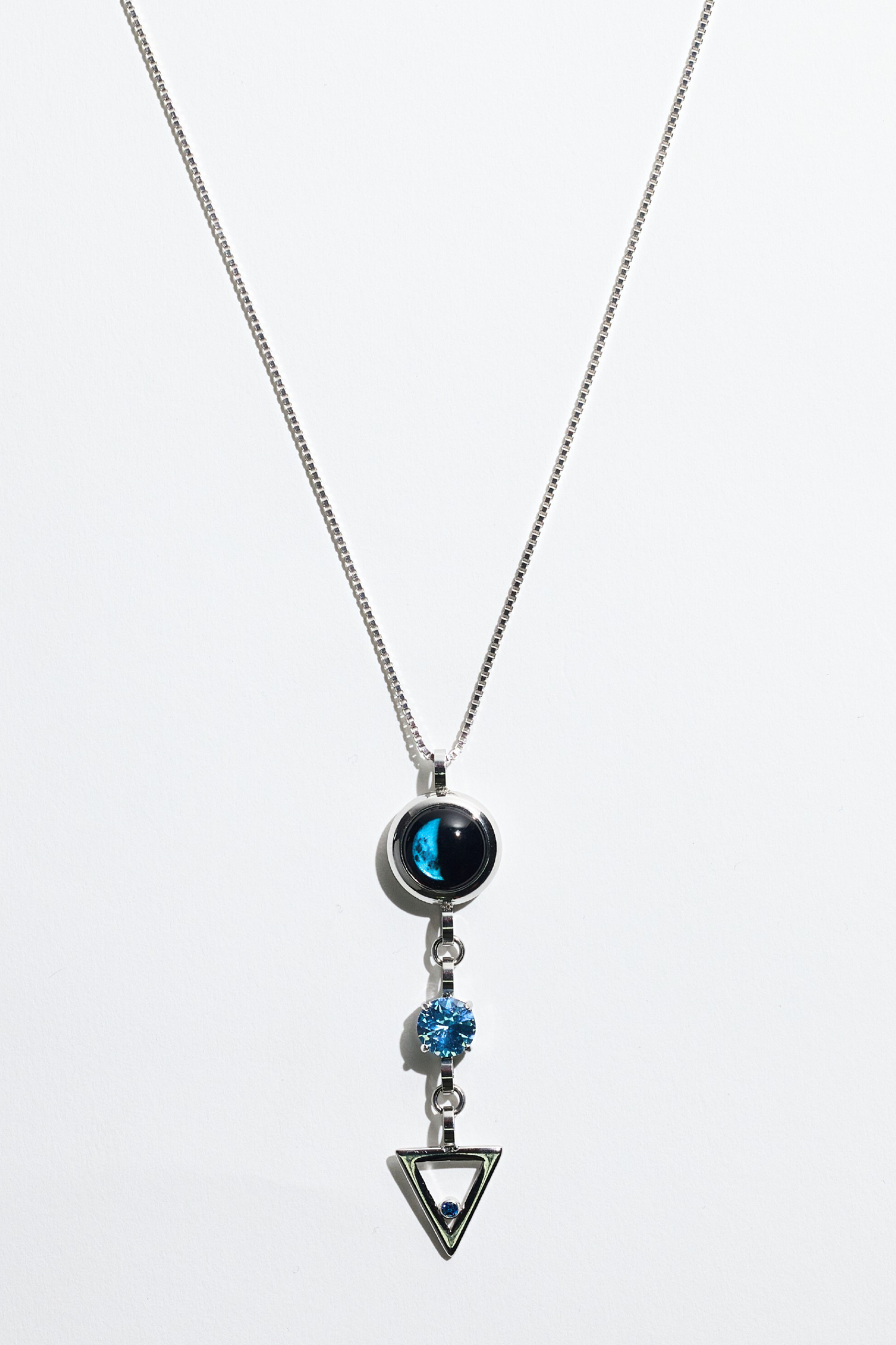 Silver Moon Birthstone Zodiac Necklace