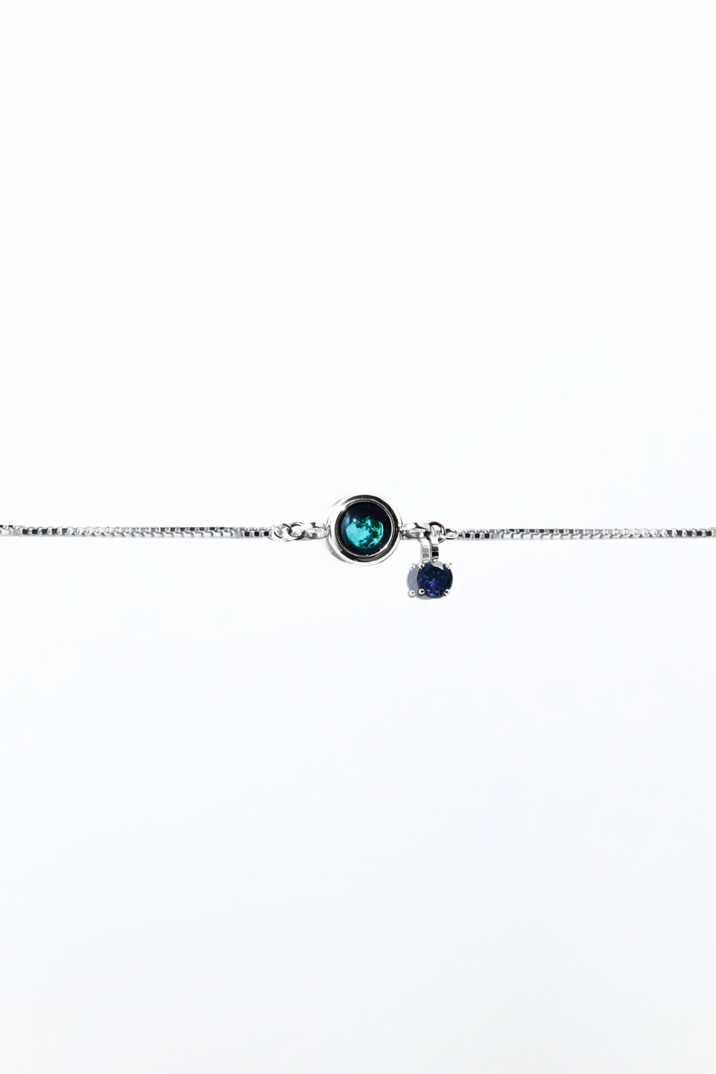 Silver Moon & Birthstone Bracelet
