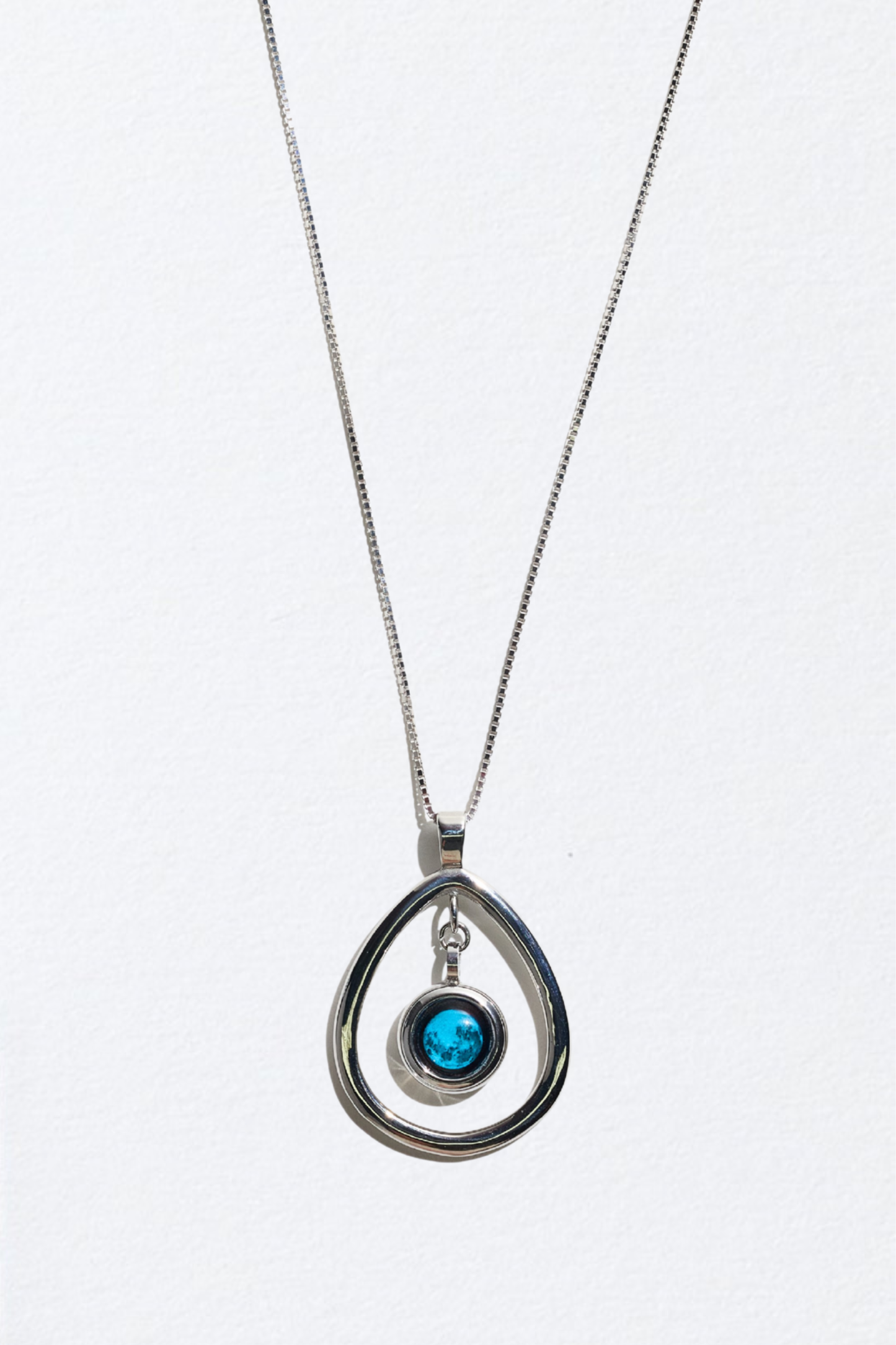 Silver Moon Drop Necklace