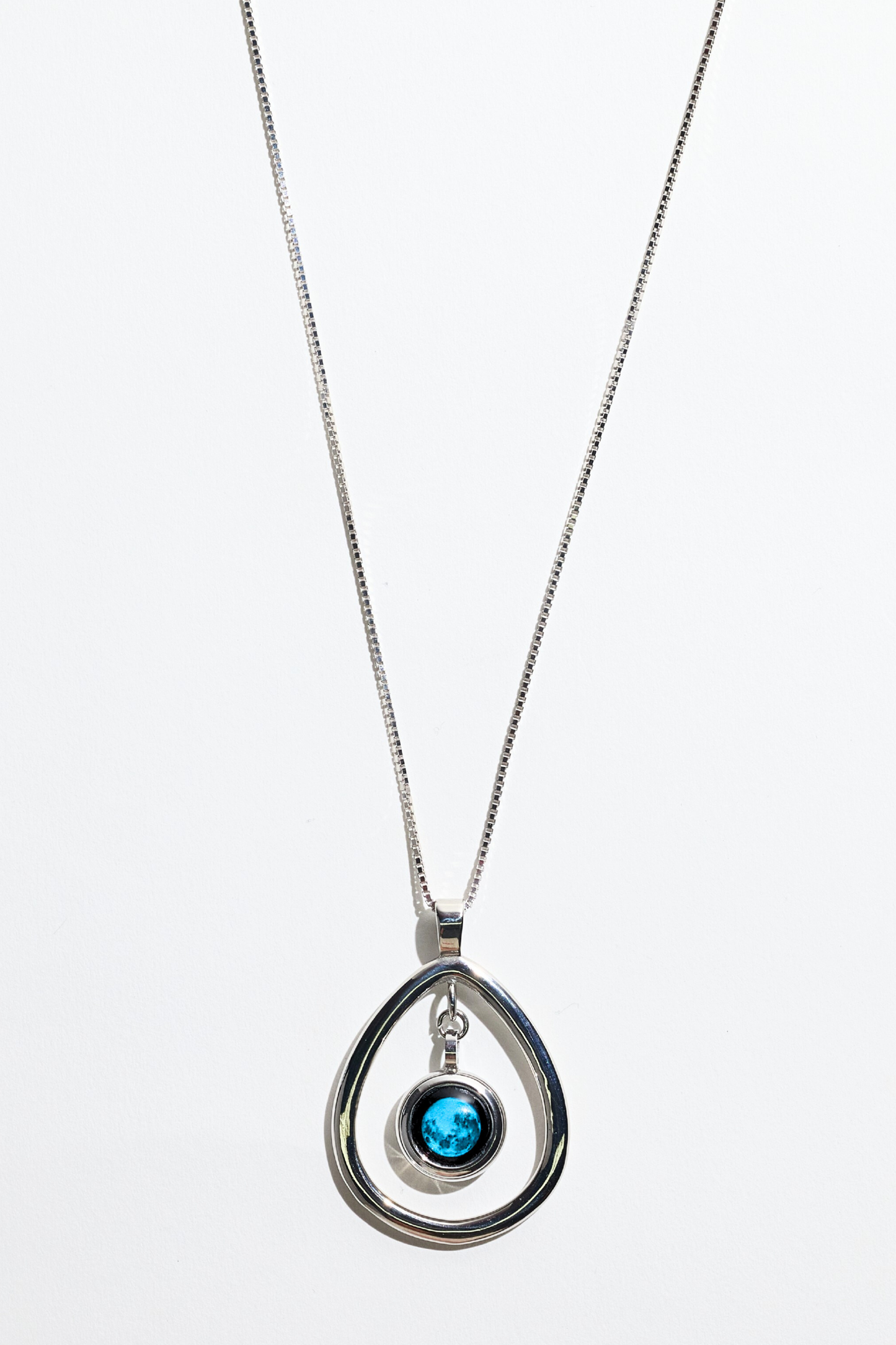 Silver Moon Drop Necklace