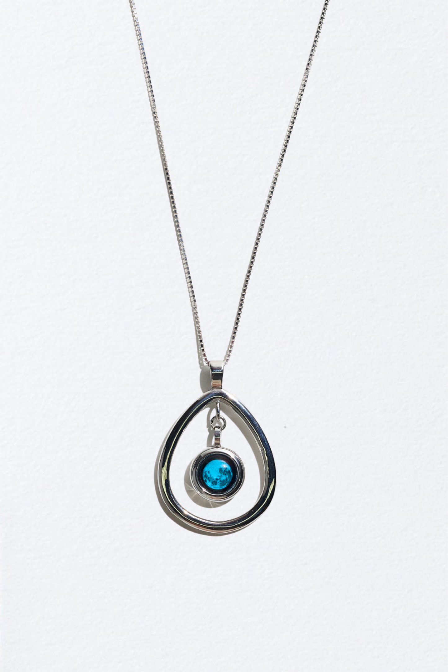 Silver Moon Drop Necklace