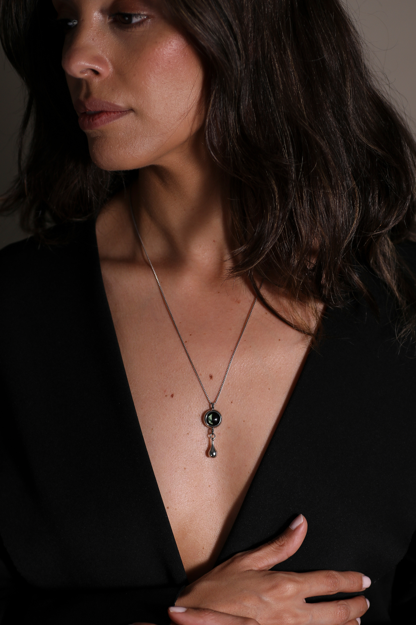 Silver Moon & Ash Holder Necklace