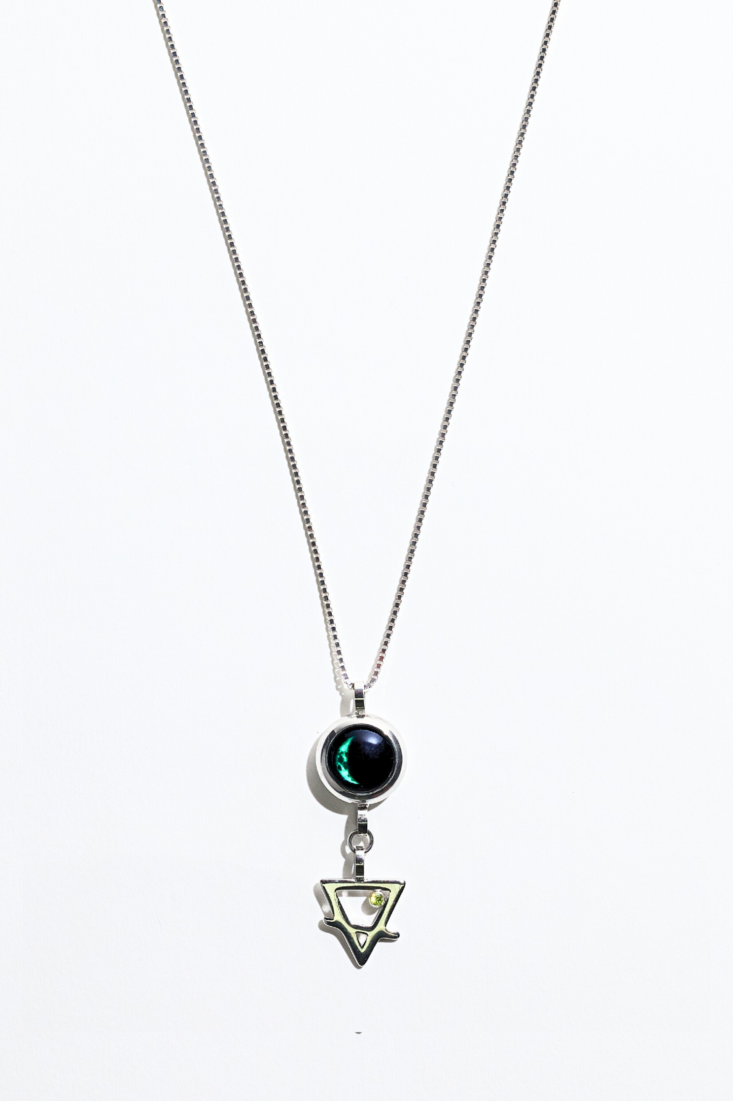 Silver Moon & Zodiac Element Necklace
