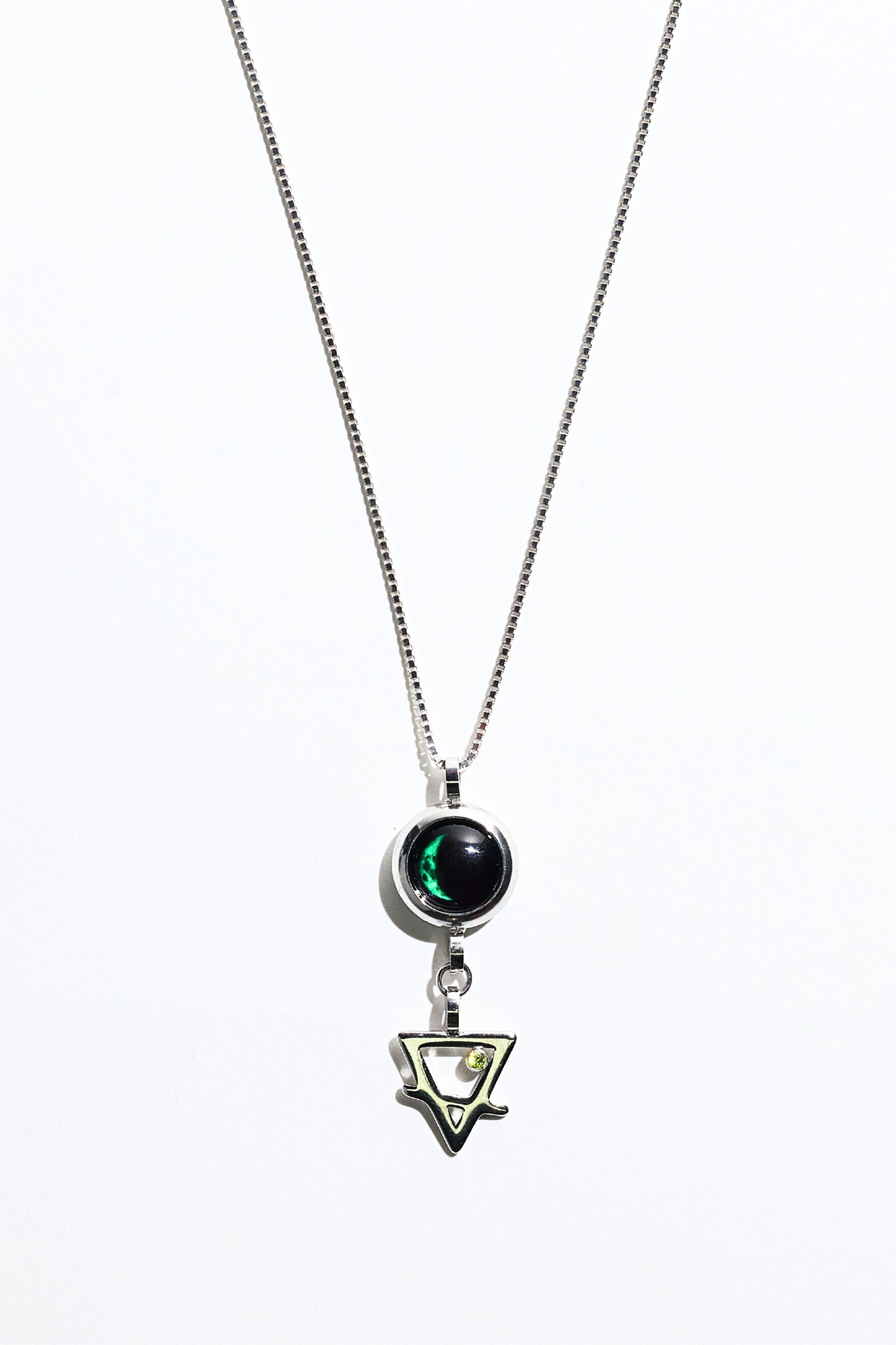 Silver Moon & Zodiac Element Necklace