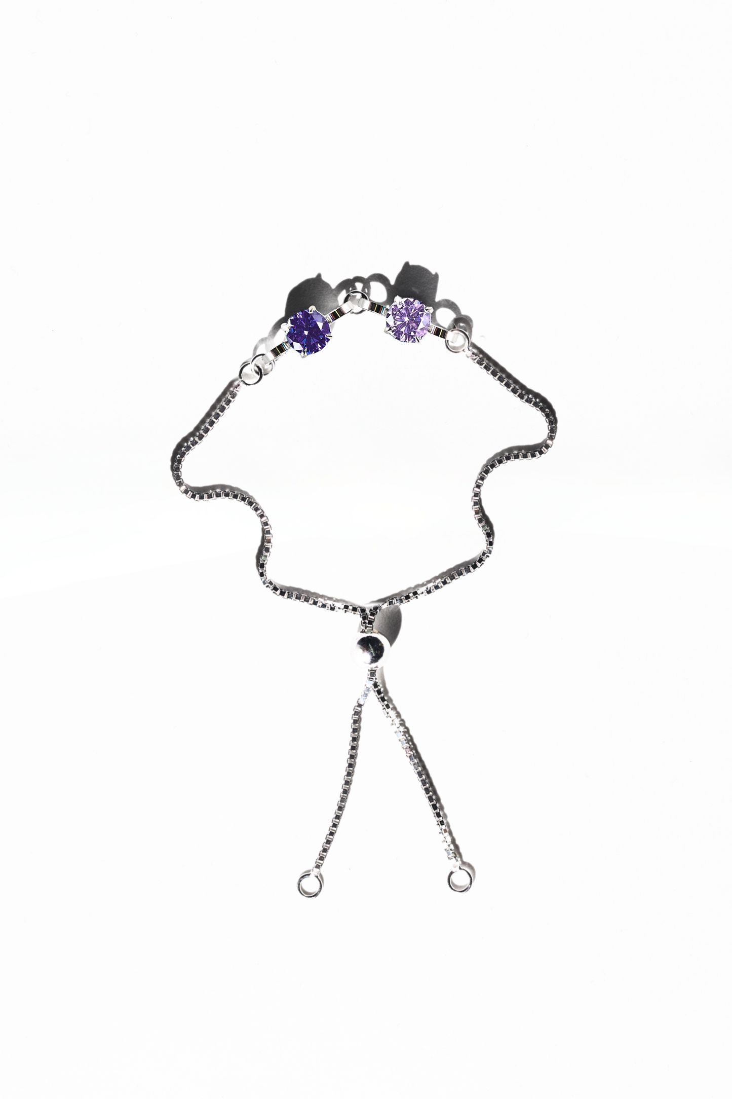 Silver Double Birthstone Bracelet
