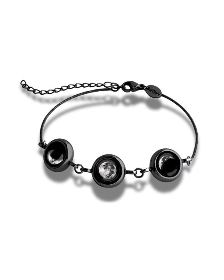 Triple Moon Phase Bracelet - Black