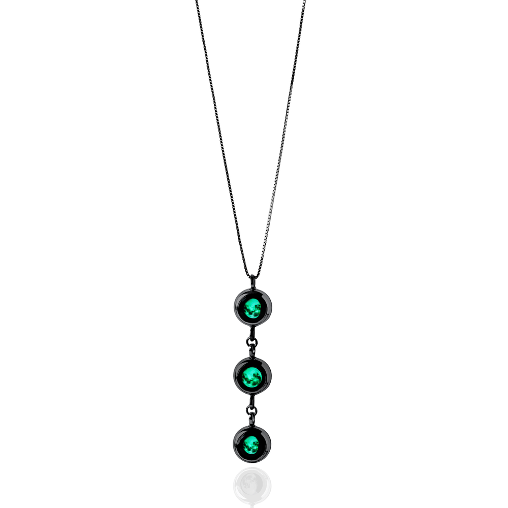 
                  
                    Triple Moon Phase Necklace - Black
                  
                