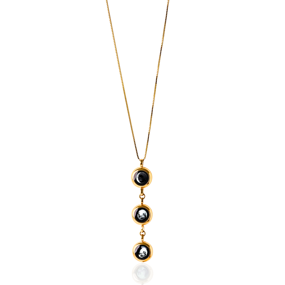 Triple Moon Phase Necklace - Gold