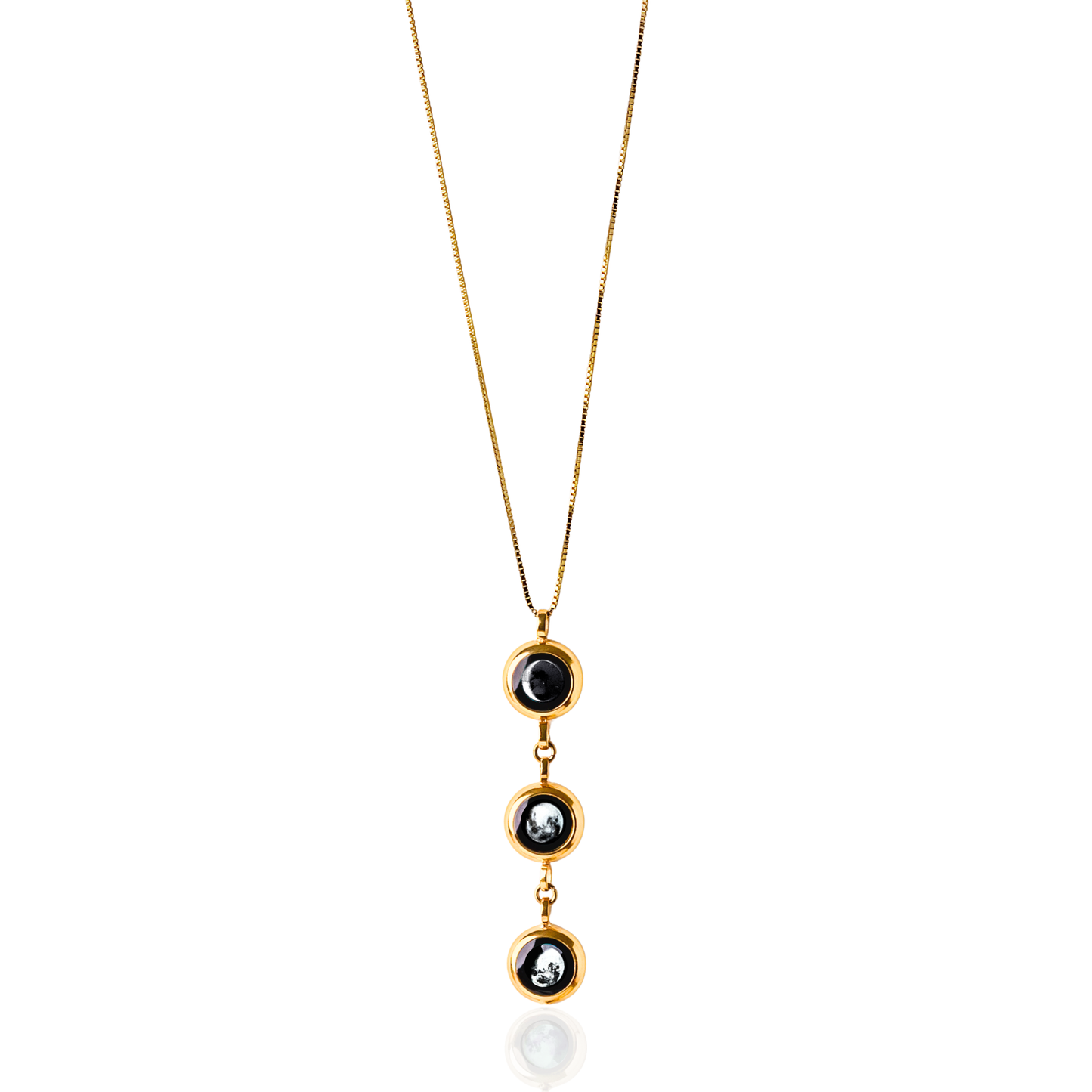 Triple Moon Phase Necklace - Gold